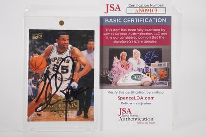 Doc Rivers No. 25 Autographed Trading Card San Antonio Spurs w/COA