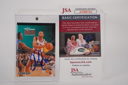 Glenn Rivers No. 25 Autographed Trading Card New York Knicks w/COA