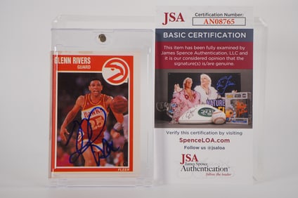 Glenn Rivers No. 25 Autographed Trading Card New York Knicks JSA Cerified