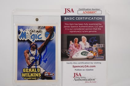 Gerald Wilkins No. 21 Autographed Trading Card Orlando Magic w/COA