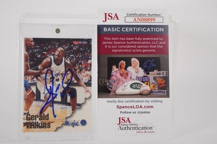 Gerald Wilkins No. 21 Autographed Trading Card Orlando Magic w/COA