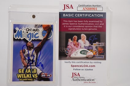 Gerald Wilkins No. 21 Autographed Trading Card Orlando Magic w/COA