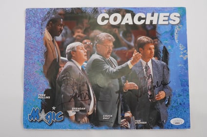 Brendan Suhr, Tom Sterner Coaches AUTOGRAPHED Color Photograph Orlando Magic w/COA
