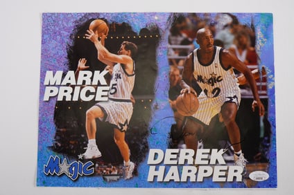 Derek Harper No. 12 AUTOGRAPHED Color Photograph Orlando Magic w/COA