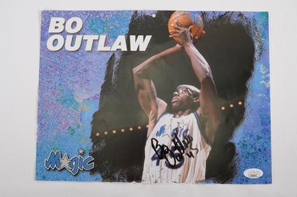 Bo Outlaw No. 45 AUTOGRAPHED Color Photograph Orlando Magic w/COA