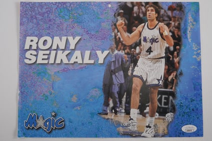 Rony Seikaly No. 4 AUTOGRAPHED Color Photograph Orlando Magic w/COA