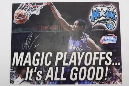 Tracy McGrady No. 1 AUTOGRAPHED Color Poster Orlando Magic w/COA