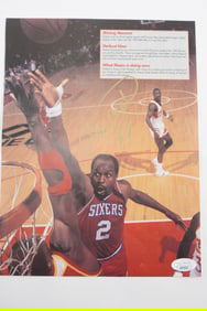 Moses Malone No. 2 AUTOGRAPHED Color Magazine Page Philadelphia 76ers w/COA