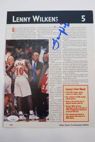 Lenny Wilkens AUTOGRAPHED Color Magazine Page w/COA