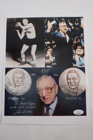 John Wooden Coach AUTOGRAPHED 8.5 x 11 Color Photograph w/COA
