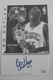 Bo Outlaw No. 45 AUTOGRAPHED B&W Print Orlando Magic w/COA