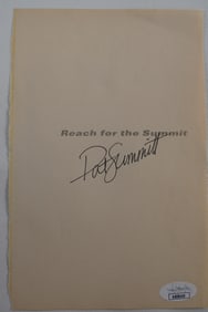 Pat Summitt AUTOGRAPHED Book Page w/COA
