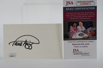 Paul Azinger AUTOGRAPHED Signature Index Card w/COA