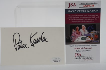 Pete Kessler AUTOGRAPHED Signature Index Card w/COA