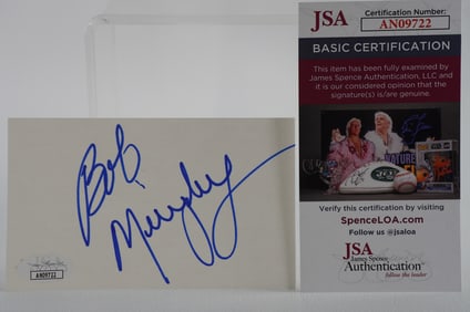 Bob Murphy AUTOGRAPHED Signature Index Card w/COA