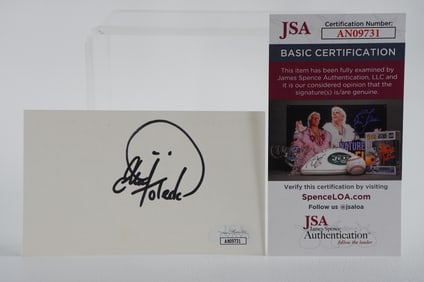 Esteban Toledo AUTOGRAPHED Signature Index Card w/COA