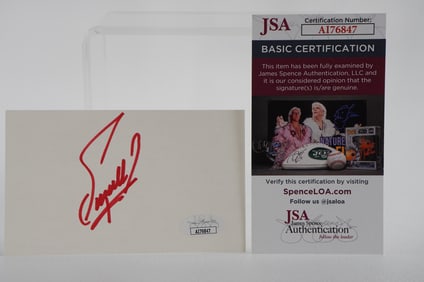 Fuzzy Zoeller AUTOGRAPHED Signature Index Card w/COA