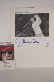 Johnny Miller AUTOGRAPHED Hand Signed B & W Photo w/COA