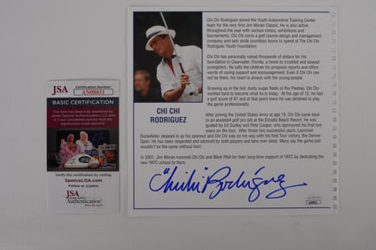 Chi Chi Rodriguez AUTOGRAPHED Book Page w/COA