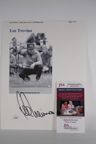 Lee Trevino AUTOGRAPHED Hand Signed B & W Photo w/COA