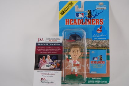 Orel Hershiser No. 55 Cleveland Indians AUTOGRAPHED Action Figure w/COA