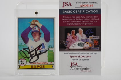 Stan Bahnsen No. 46 Montreal Expos AUTOGRAPHED Trading Card w/COA