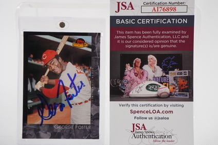George Foster No. 15 Cincinnati Reds AUTOGRAPHED Trading Card w/COA