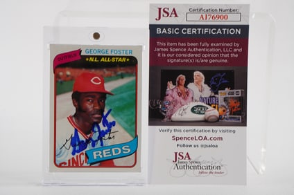 George Foster No. 15 Cincinnati Reds AUTOGRAPHED Trading Card w/COA
