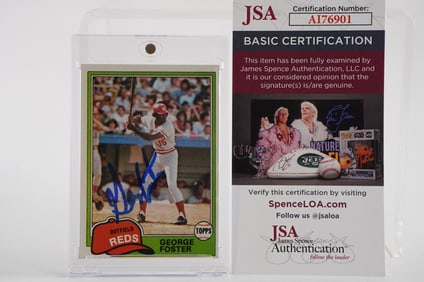 George Foster No. 15 Cincinnati Reds AUTOGRAPHED Trading Card w/COA