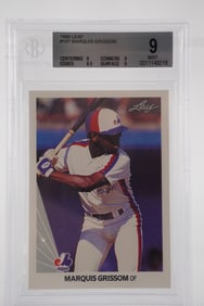 Marquis Grissom No. 9 Montreal Expos Trading Card w/COA