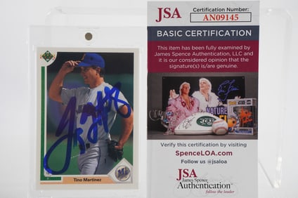 Tino Martinez No. 24 Seattle Mariners AUTOGRAPHED Trading Card w/COA