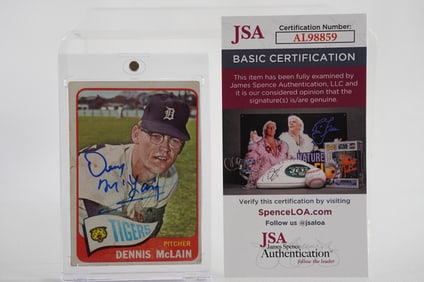 Denny McLain No. 17 Detroit Tigers AUTOGRAPHED Trading Card w/COA