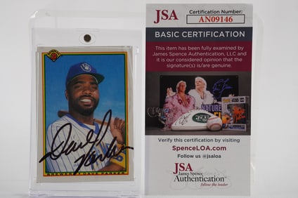 Dave Parker No. 39 Milwaukee Brewers AUTOGRAPHED Trading Card w/COA