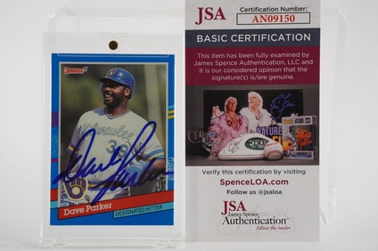 Dave Parker No. 39 Milwaukee Brewers AUTOGRAPHED Trading Card w/COA