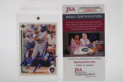 Dave Parker No. 39 Milwaukee Brewers AUTOGRAPHED Trading Card w/COA