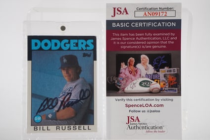 Bill Russell No. 18 Los Angeles Dodgers AUTOGRAPHED Trading Card w/COA
