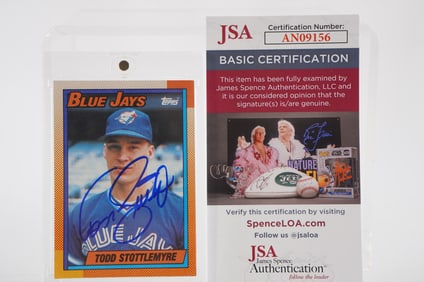Todd Stottlemyre No. 39 Toronto Blue Jays AUTOGRAPHED Trading Card w/COA