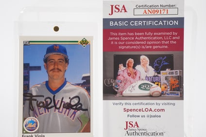 Frank Viola No. 29 New York Mets AUTOGRAPHED Trading Card w/COA