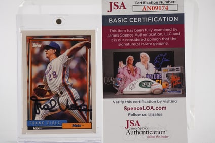 Frank Viola No. 29 New York Mets AUTOGRAPHED Trading Card w/COA