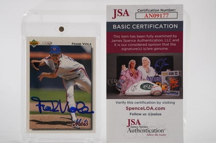 Frank Viola No. 29 New York Mets AUTOGRAPHED Trading Card w/COA