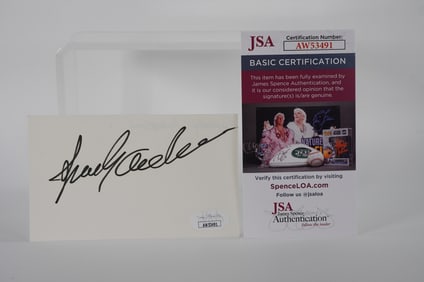Sparky Anderson AUTOGRAPHED Signature Index Card w/COA