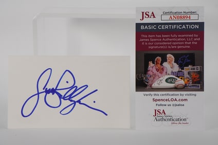 Jack Billingham AUTOGRAPHED Signature Index Card w/COA