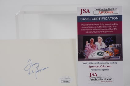 Tony La Russa AUTOGRAPHED Signature Index Card w/COA