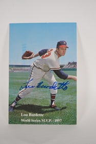 Lou Burdette No. 33 Milwaukee Braves AUTOGRAPHED 4 x 6 Color Photo w/COA