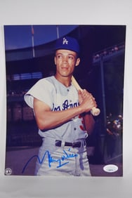 Maury Wills No. 30 Los Angeles Dodgers AUTOGRAPHED 8 x 10 Color Photo w/COA