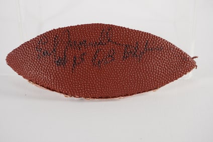 Earl Morrall 1972 Perfect Season Miami Dolphins AUTOGRAPHED Ball Panel w/COA