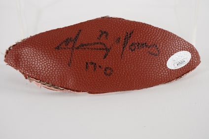Mercury Morris 1972 Perfect Season Miami Dolphins AUTOGRAPHED Ball Panel w/COA
