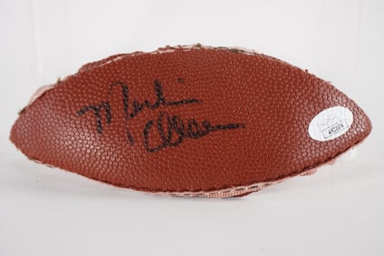 Merlin Olsen Fearsome Foursome Actor AUTOGRAPHED Ball Panel w/COA