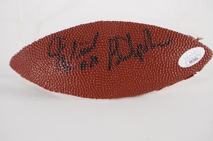 Jim Kiick & Gene Upshaw AUTOGRAPHED Ball Panel w/COA