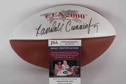 Randall Cunningham AUTOGRAPHED Football w/COA